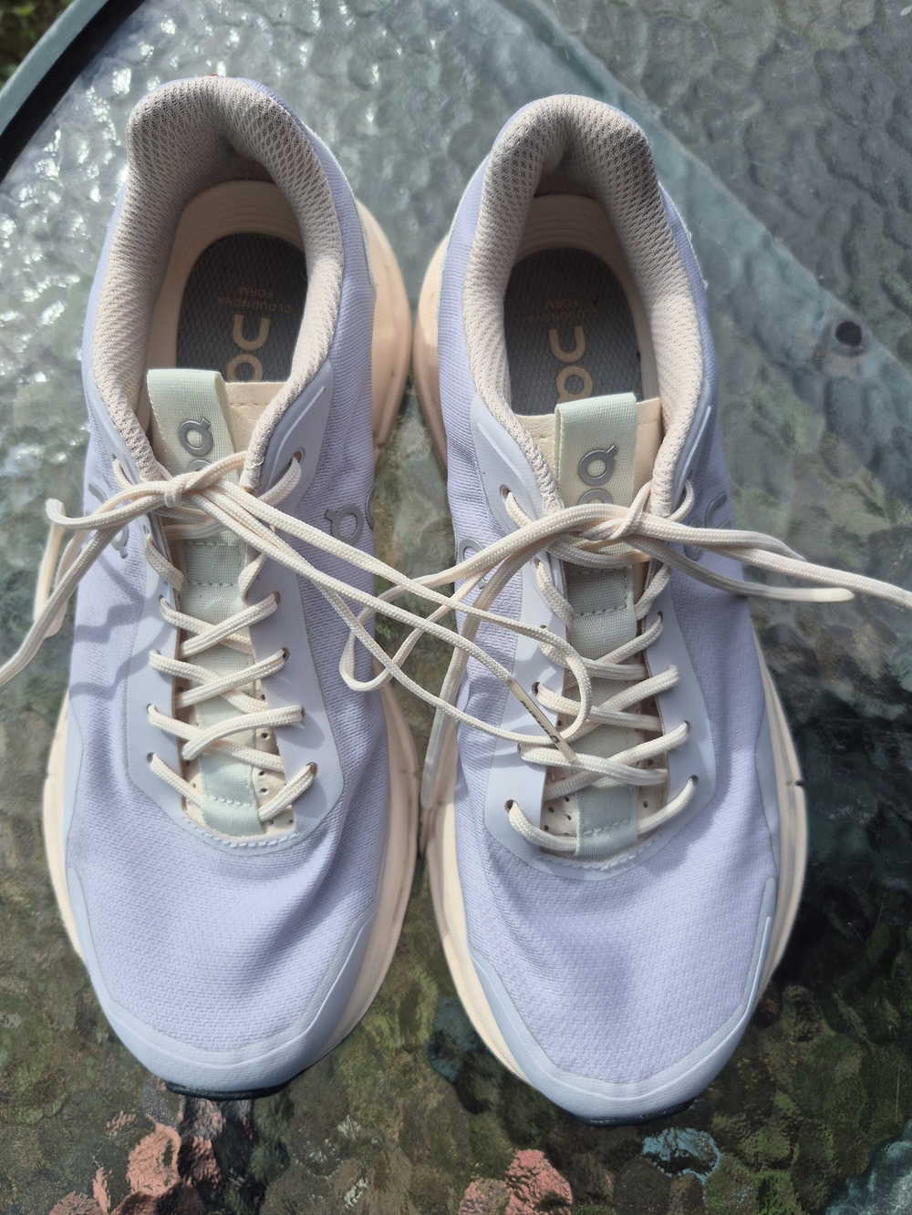 On Running Cloudnova Women's Running Shoes in Light Lavender and Cream